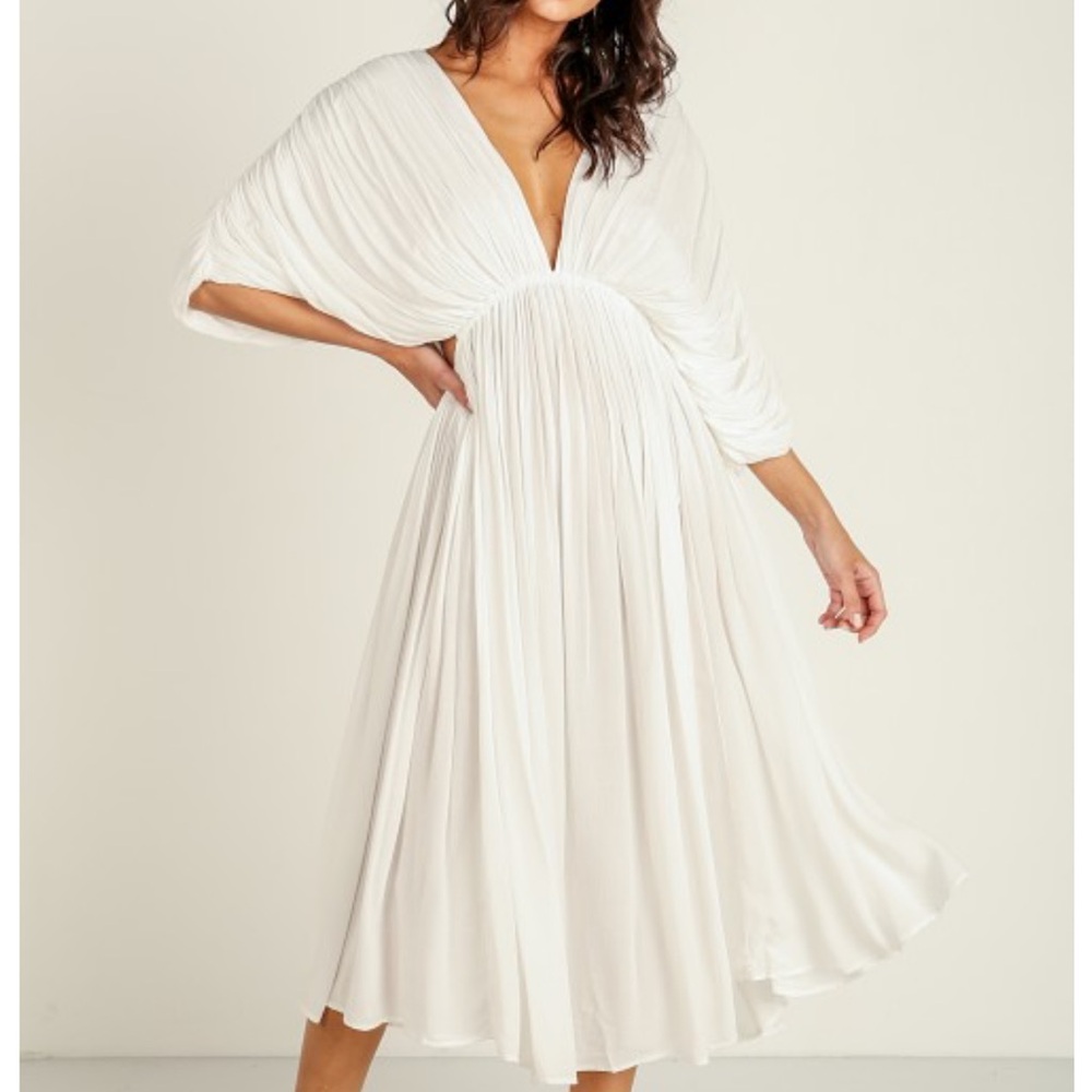 Indah Amerta Midi Dress in Bone